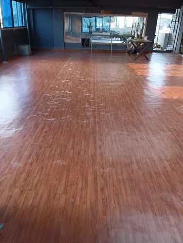 Polished Plain PVC Vinyl Flooring Sheet, Surface Treatment : Glossy