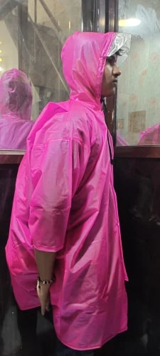 Plain PVC Pink Rain Poncho, Gender : Unisex