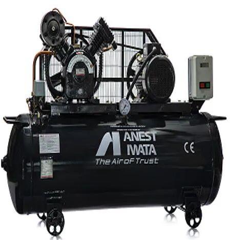Anest Iwata Metal 50Hz Semi Automatic Lubricated Reciprocating Air Compressor, Pressure : Medium Pressure