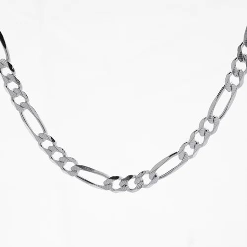 Polished Silver Figaro Chain, Packaging Type : Plastic Packet