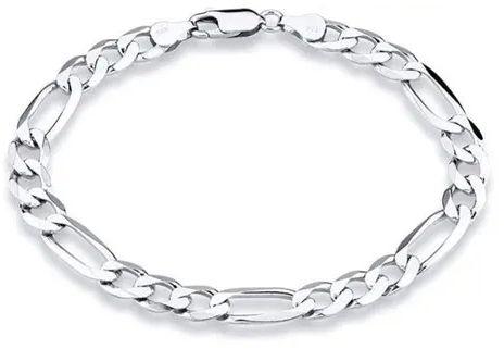 Silver Figaro Chain Bracelet