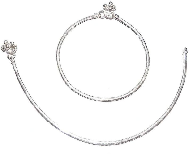 Polished Silver Plain Anklets, Packaging Type : Plastic Packet