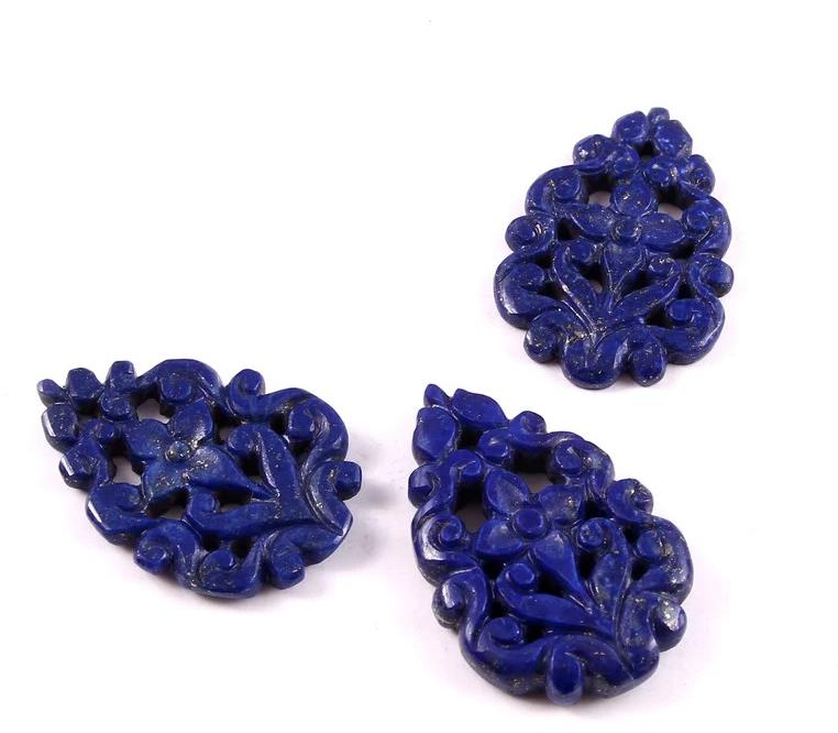Lapis Lazuli Carving Layout Gemstone for Making Jewellery