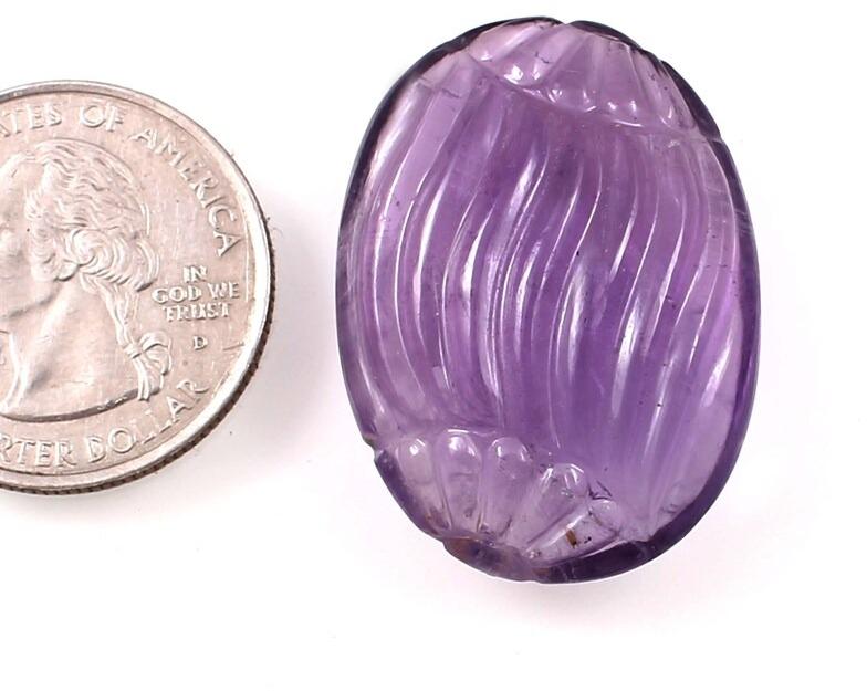 Polished Natural Amethyst Carving Gemstone for Jewellery Use