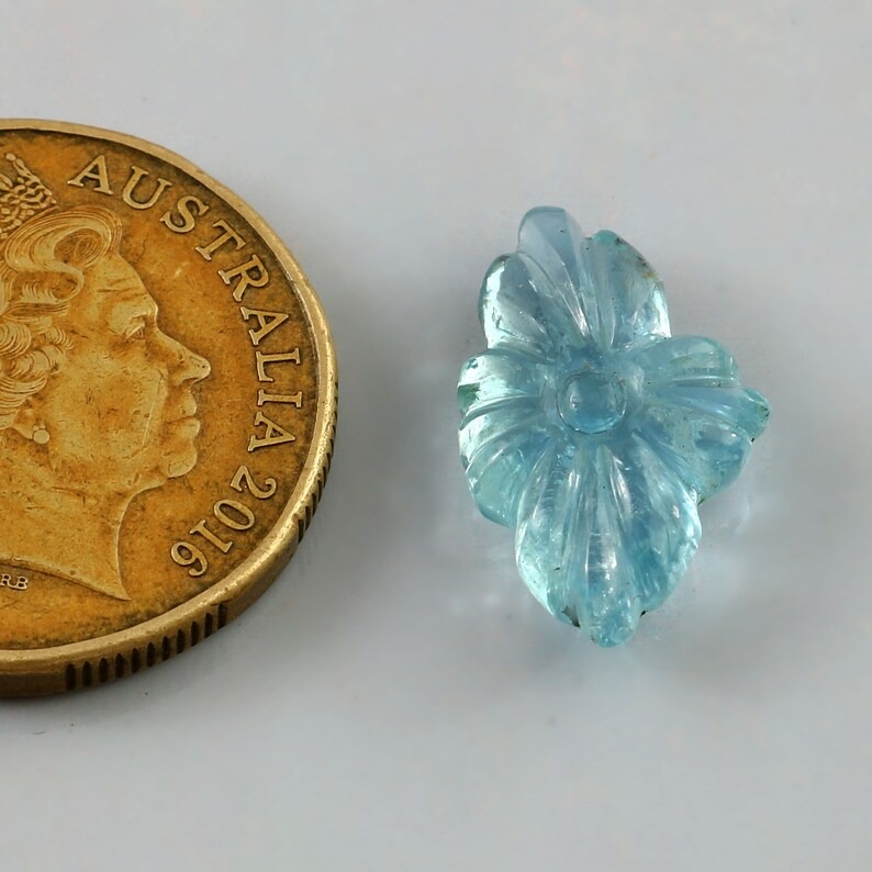 Natural Aquamarine Carving Flower Gemstone for Jewellery Use