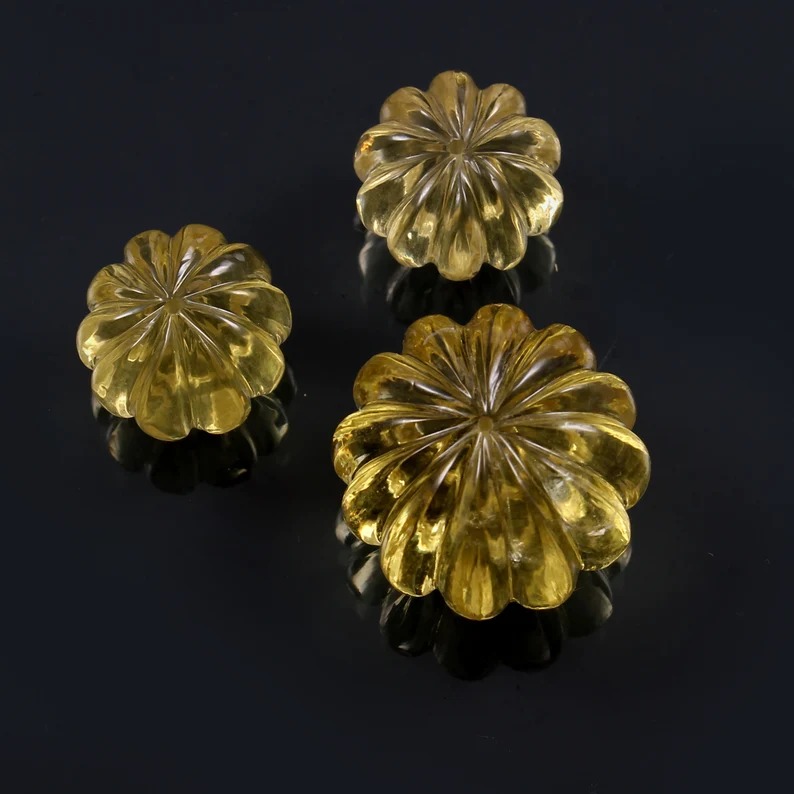 Natural Lemon Quartz Carving Gemstone for Jewellery Use