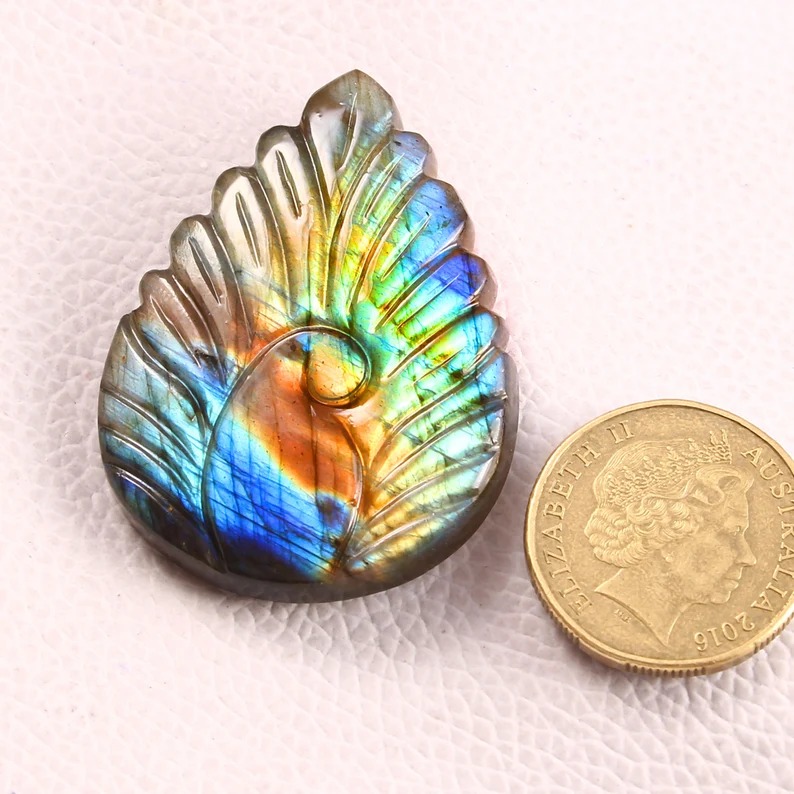 Pear Shaped Labradorite Carving Gemstone for Jewelry Making