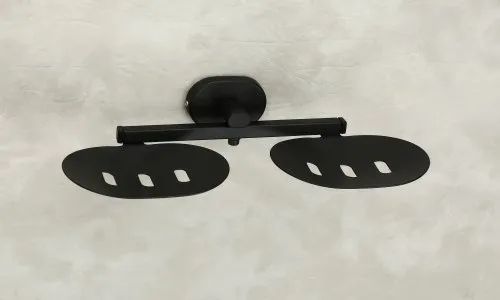 Black Stainless Steel Double Soap Dish For Bathroom Fittings
