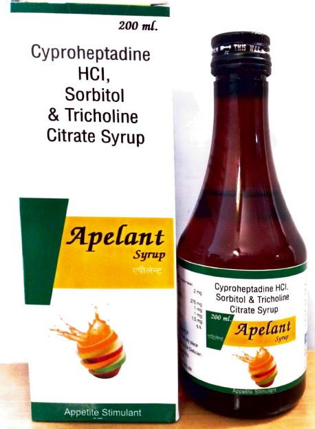 Apelant Liquid cyproheptadine syrup, for Clinical Use, Health Supplement, Syrup Type : Pharmaceutical