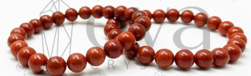 Brown Round Polished 8mm Red Japer Bracelet, Gender : Female, Size : 7 Inches (8mm)