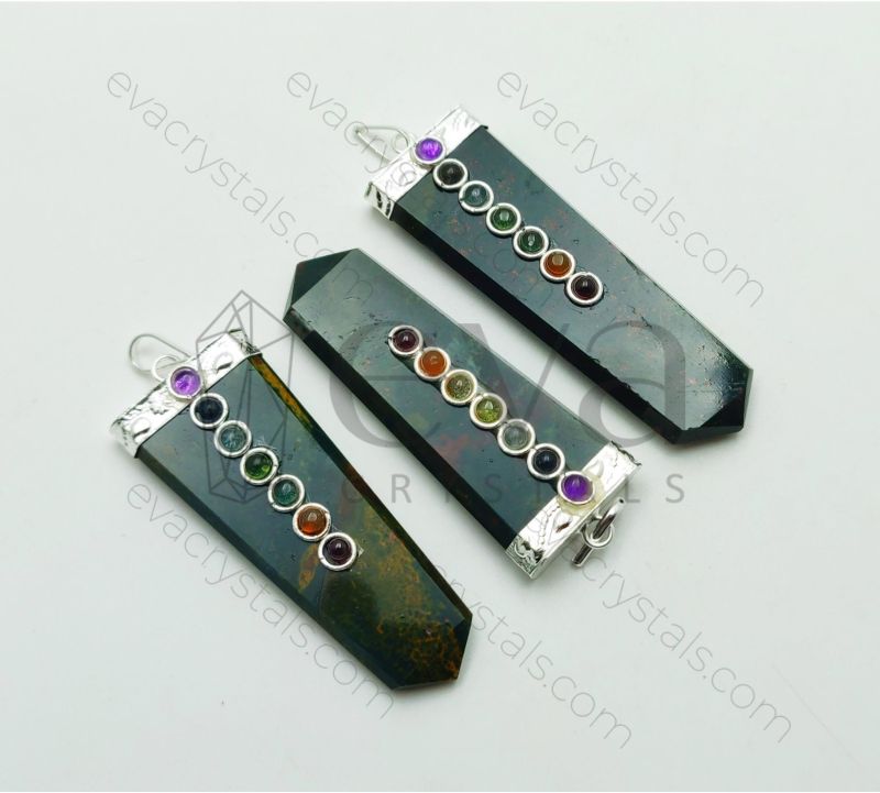 BloodStone Chakra Flat Pendant