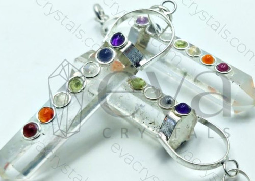 Plain Polished Crystal Chakra Pendant, Specialities : Scratch Proof, Rust Free, Long Lasting, Great Design