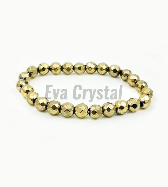 8mm Golden Pyrite Bracelet, Gender : Female
