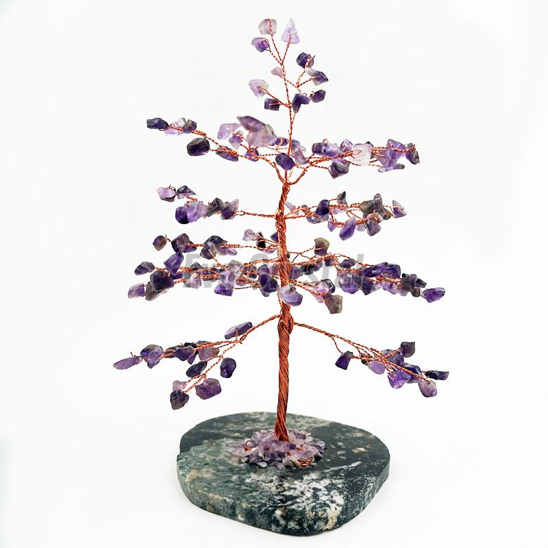 Amethyst Copper Gemstone Tree for Decoration