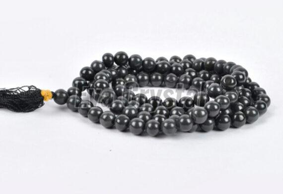 Polished Black Agate Jap Mala for Japa, Religious