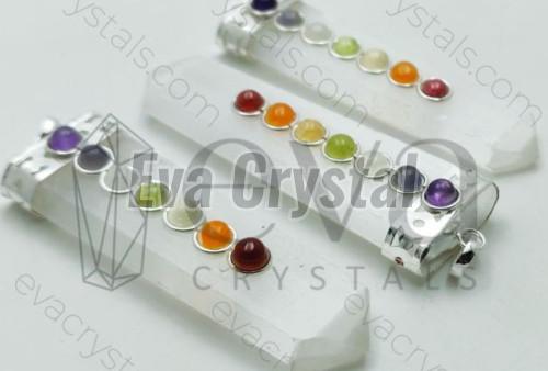 Plain Polished Crystal Chakra Flat Pendant, Specialities : Scratch Proof, Rust Free, Long Lasting, Great Design