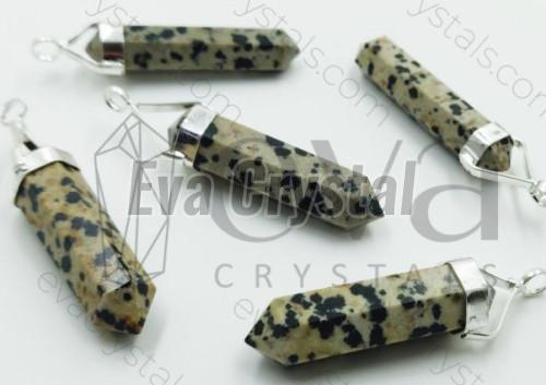 Dalmatian Double Point Crystal Pendant, Packaging Type : Plastic Box