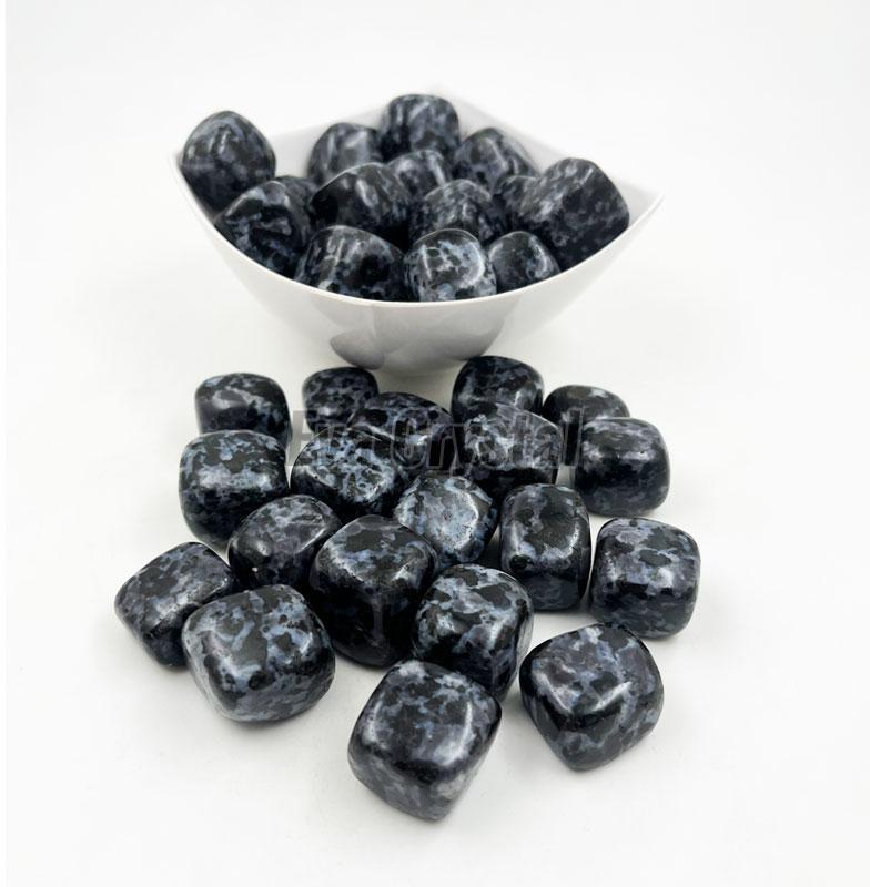 Polished Indigo Gabbro Tumble Stone, Color : Black
