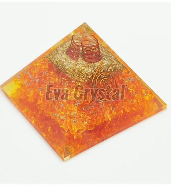 Gemstone Orange Aventurine Orgone Pyramid for Decoration