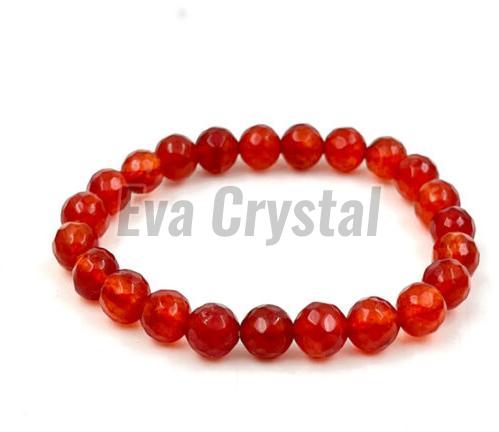 Polished Ruby Round Bead Bracelet, Gender : Female