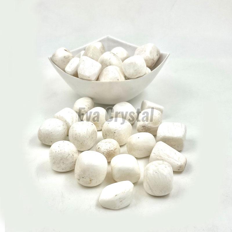 Polished Scolecite Tumble Stone, Color : White