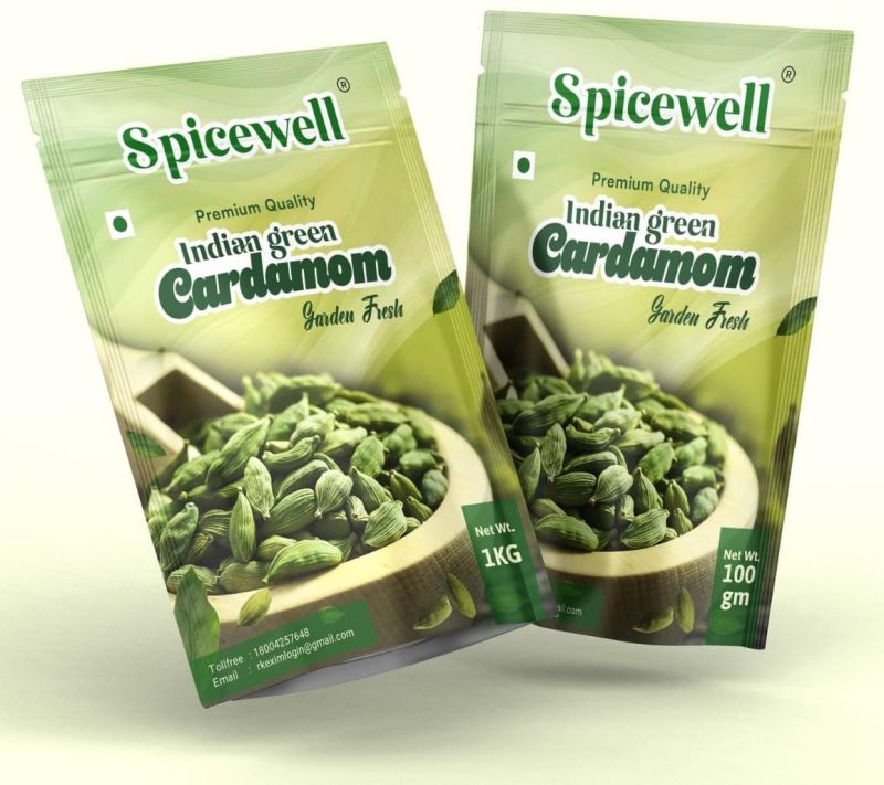 Blended Organic Green Cardamom, For Cooking, Spices, Food Medicine, Form : Solid