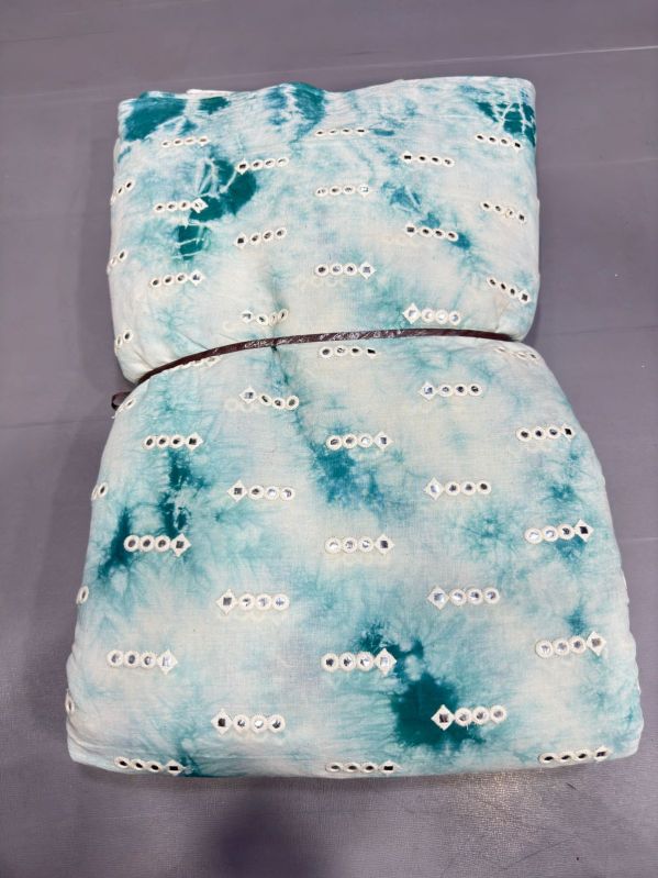 Fancy Sky Blue Kora Cotton Fabric