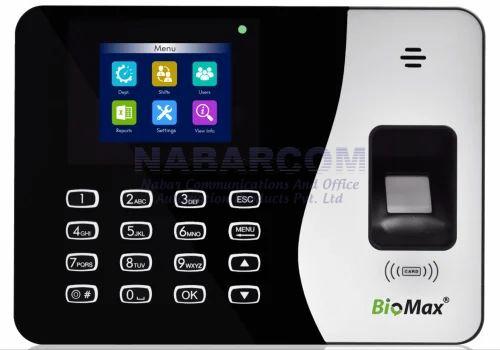 Black Plastic Biomax Biometric Attendance Machine, for Security Purpose