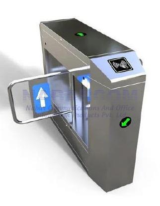 Silver Automatic P Type Swing Flap Barrier, for Apartment, Park, Supermaket