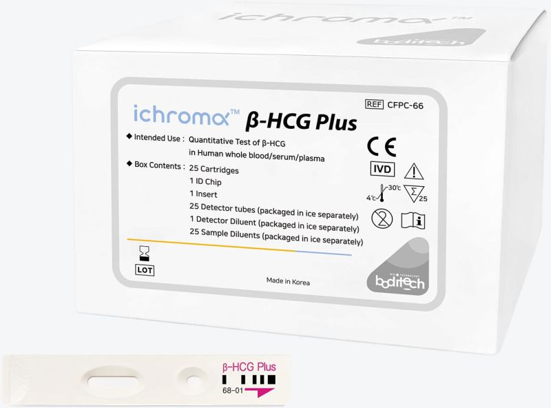 Ichroma Human Chorionic Gonadotropin (beta-hCG) kit, for Clinical, Hospital, Packaging Type : box