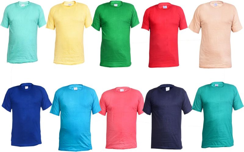 Mens Plain Cotton Round Neck T-Shirts, Technics : Machine Made