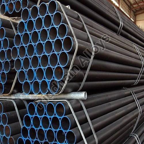 Round Carbon Steel High Pressure Pipe, for Construction, Industrial, Plumbing, Color : Black, Grey