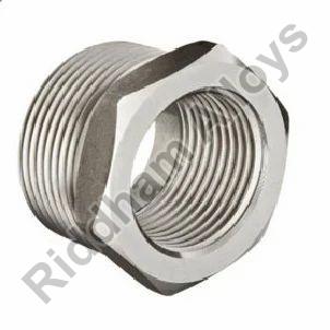 Round Polished Stainless Steel Threaded Bush, for Water Fittings, Connection : Male