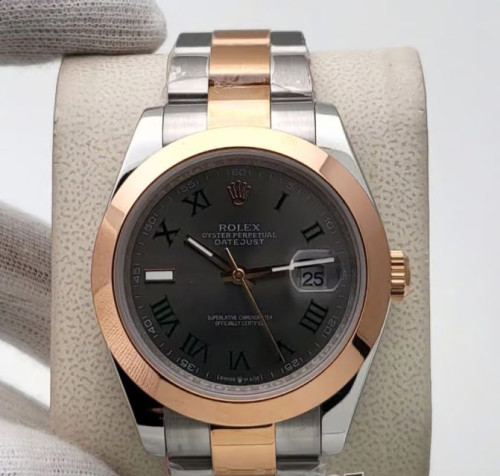 Rolex Datejust Dual Tone Roman Marking Slate Dial 41mm Watch