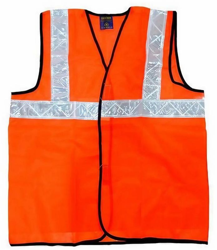 Plain Polyster Reflective Safety Jacket, Technics : Machine Made