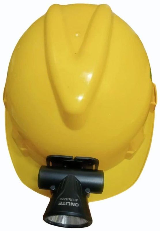 Plain Plastic Safety Helmet With Headlamp for Industrial