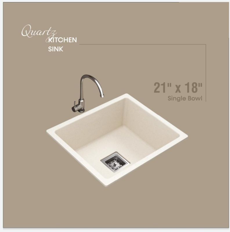 Brushed Solid Polished Quartz Sink, Shape : Rectangular