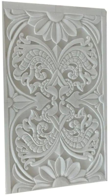 White Carved Marble Wall Panel, for Living Room, Bedroom, or Office, Panel Shape : Rectangle