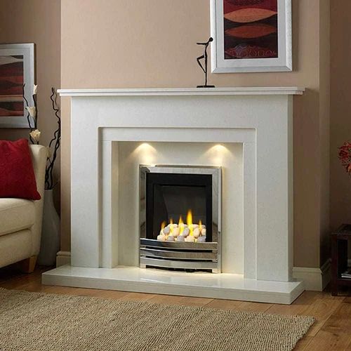 White Marble Fireplace, For Home, Hotel, Position : Indoor