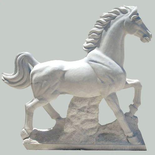 White Marble Horse Sculpture, Packaging Type : Cardboard Box