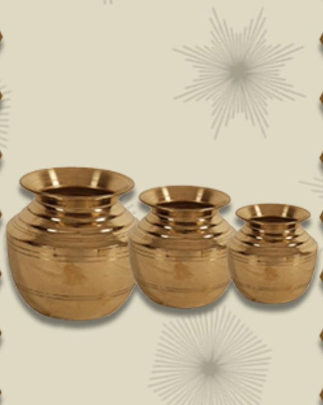 Polished Brass Kumbha Lota for Temple Use, Worship Use