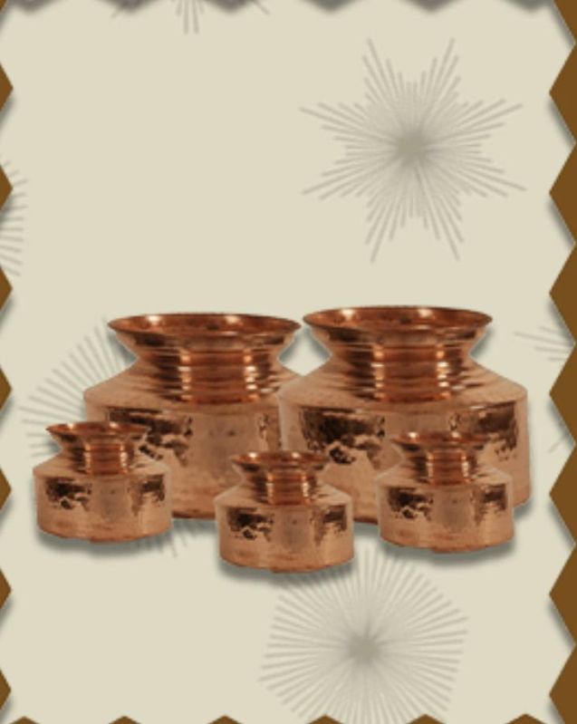 Plain Polished Copper Ghagri for Home, Pooja