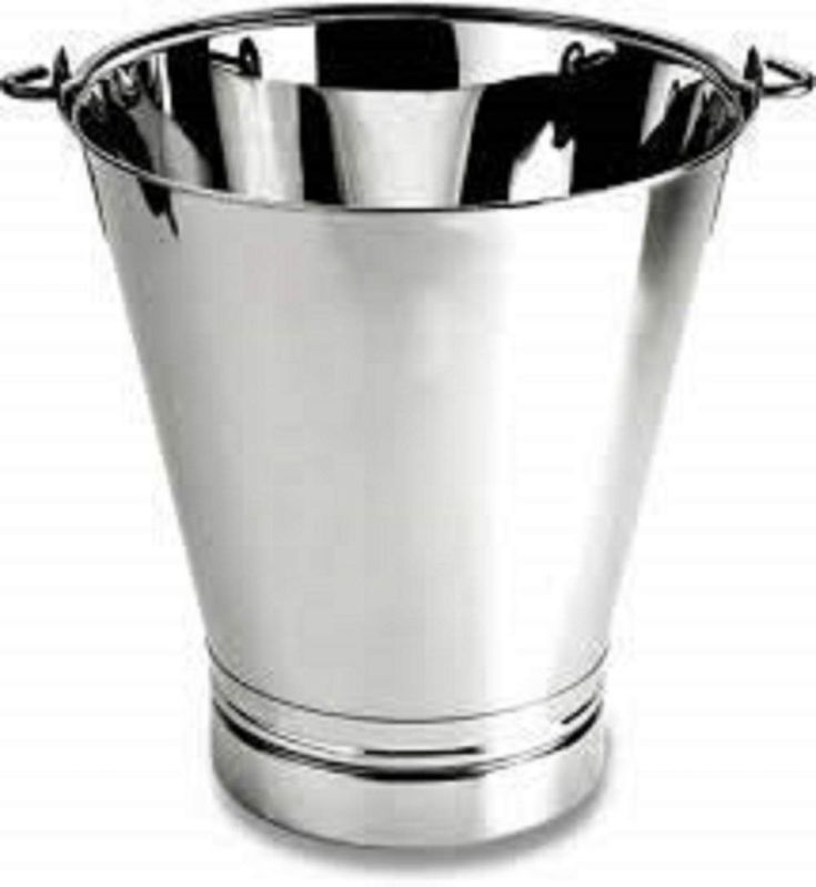 Plain Stainless Steel Bucket, Shape : Round