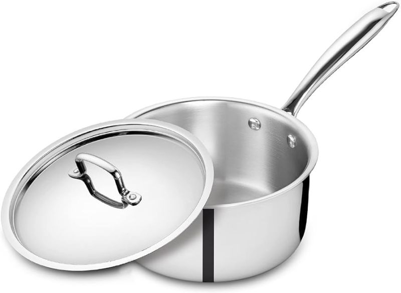 Triply Stainless Steel Sauce Pan for Cooking, Frying Food