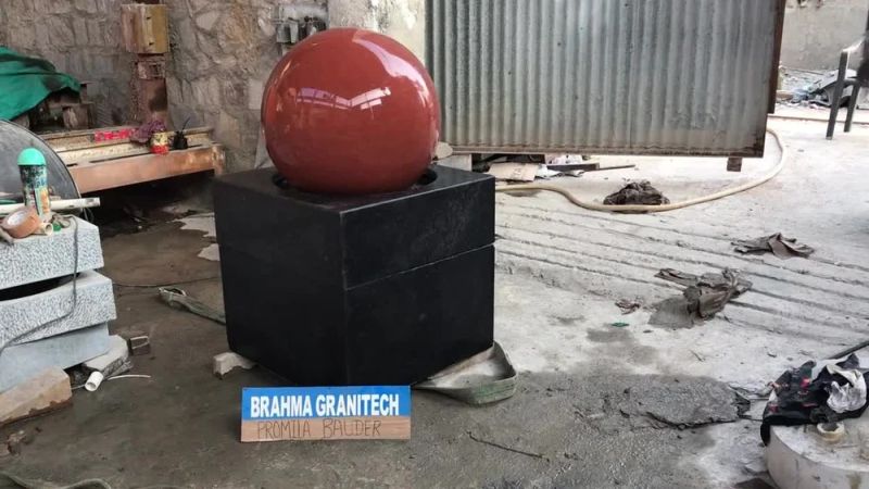 Brahma Marble Red Granite Ball Fountain, for Garden