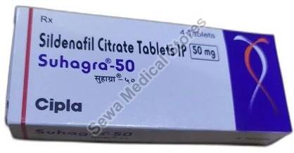 Suhagra 50 mg Tablet, Packaging Type : Box