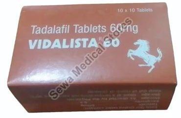 Vidalista 60 mg Tablet, Packaging Type : Box