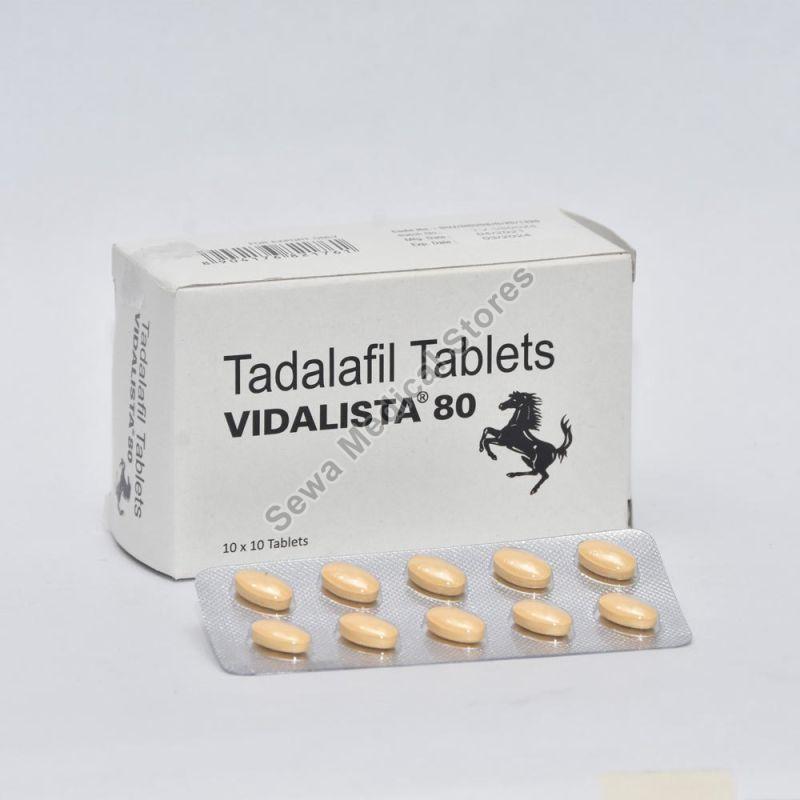 Vidalista 80mg Table, Packaging Size : 10X10 Tablets