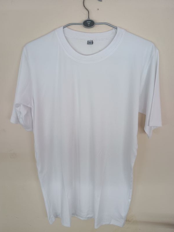 Round Neck Cotton Mens White Plain T-Shirt, Sleeve Style : Half Sleeve ...