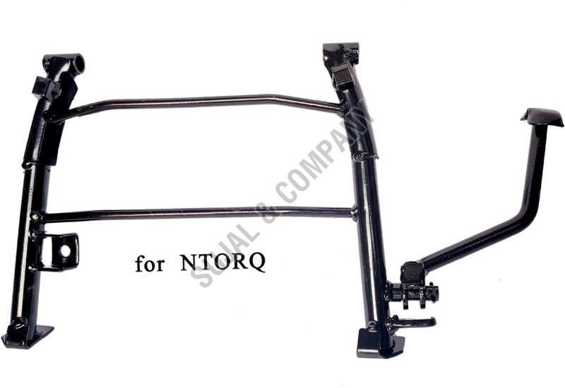 Polished Iron Tvs Ntorq center stand, Color : Black